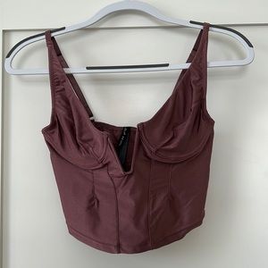 Light Plum Cropped Corset Top - Never Worn